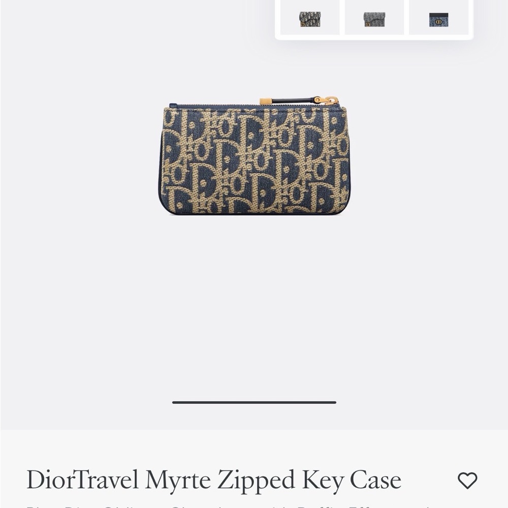 Dior Blue and Gold Monogram Key Case